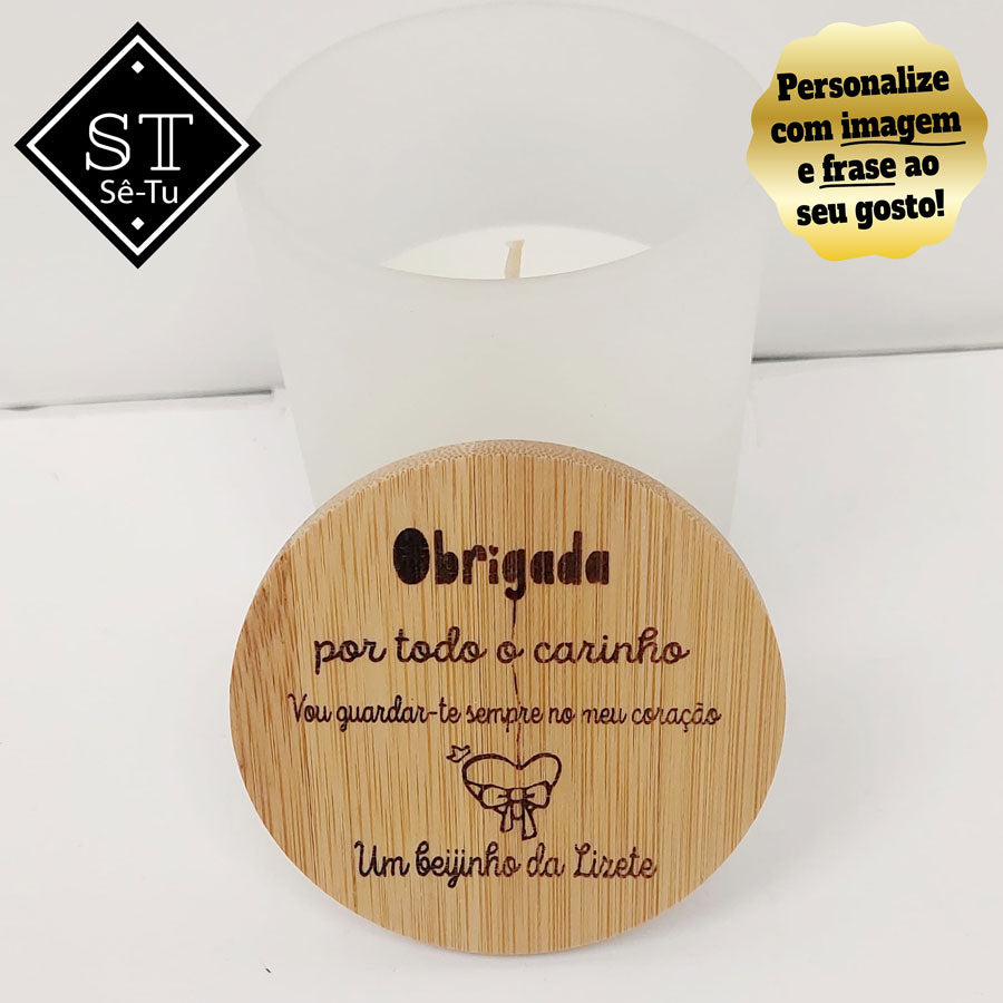 Vela Perfumada de baunilha Agradecimento, Obrigada por todo Carinho
